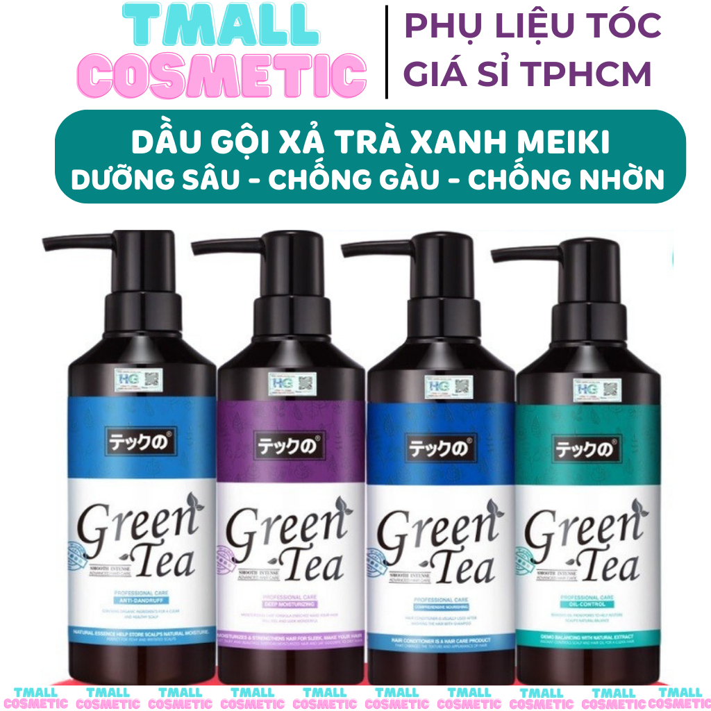 Cặp Dầu Gội Xả Meiki Green Tea 780ml Nhật Bản dưỡng sâu chống gàu phục hồi tóc | TMALL COSMETIC