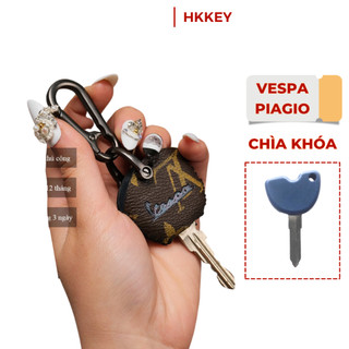 Bao da bảo vệ chìa khóa Piaggio Vespa Primavera Sprint Lx S Lxv Liberty Zip Fly LV khâu tay móc đen