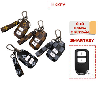 Bao da chìa khóa Smartkey Honda 2 nút (Honda City, CIVIC, ACCORD, CR-V,HR-V,Odyssey) da Canvas