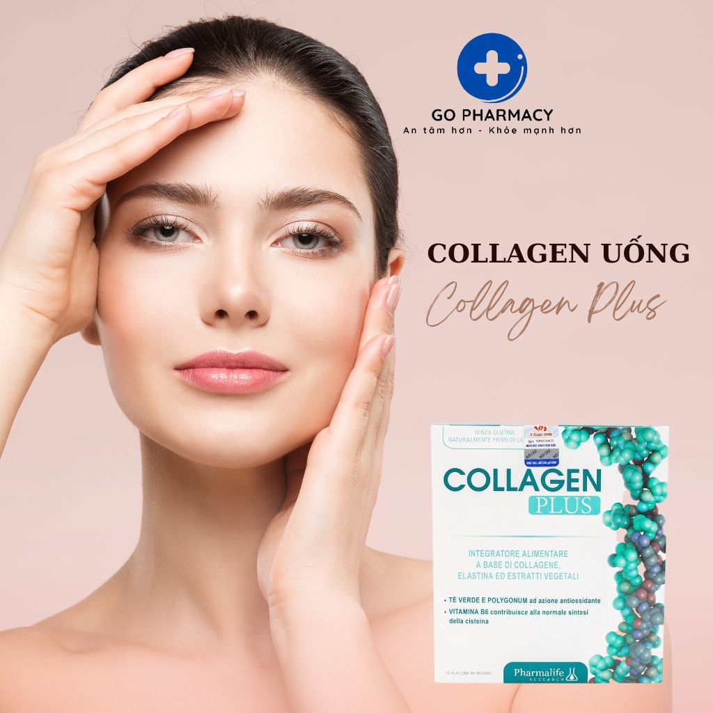 Collagen Uống Dạng Nước Collagen Plus Pharmalife Giúp Da Căng Bóng, Tươi Trẻ, Ngăn Ngừa Lão Hóa (Hộp 10 Ống)