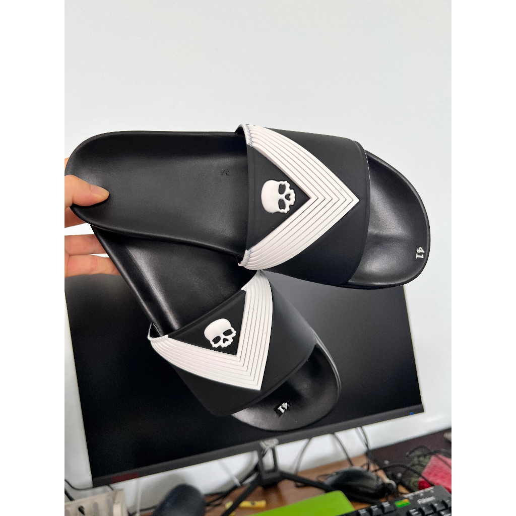 Dép quai ngang nam, nữ dép lê HYDRO sao, đầu lâu cá tính năng động