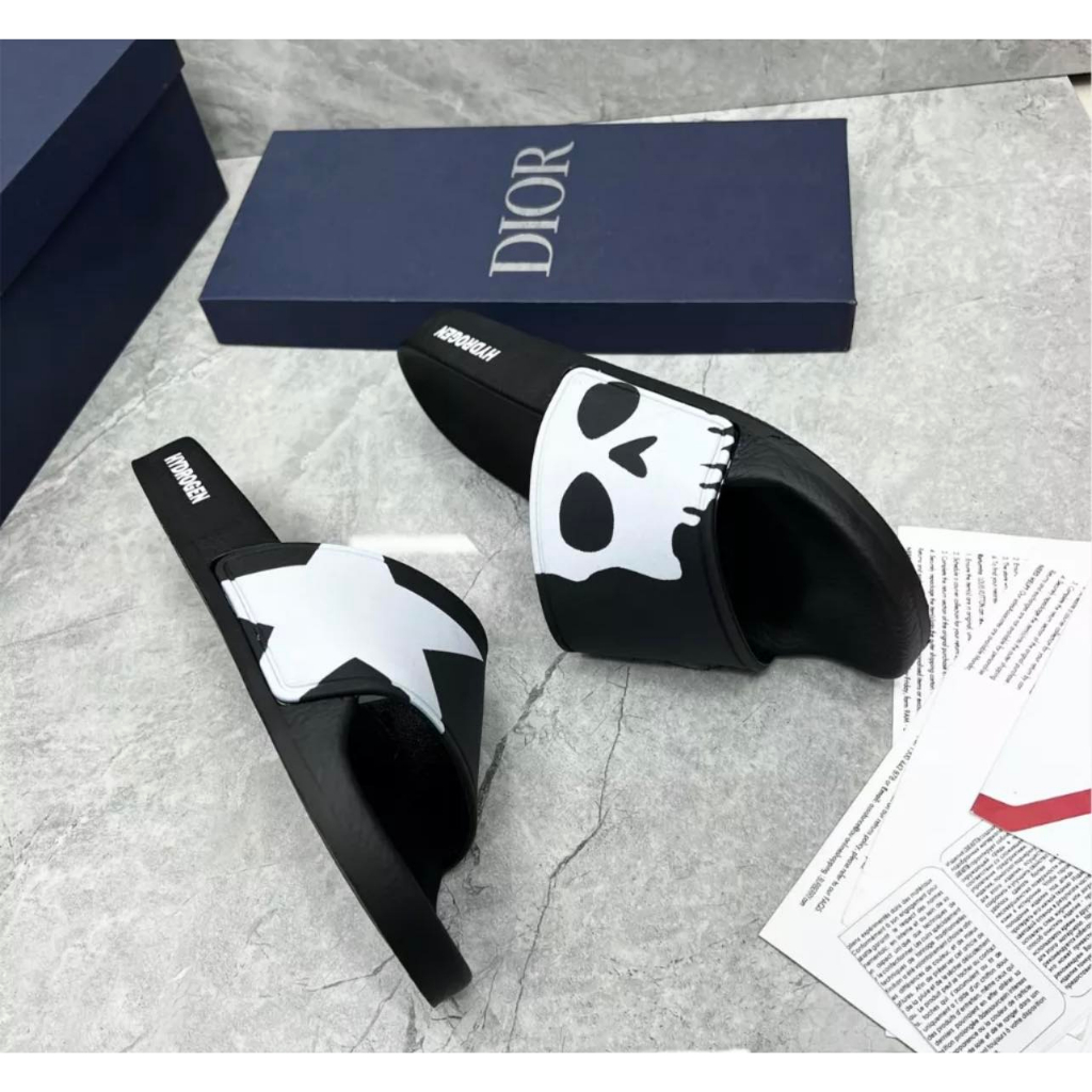 Dép quai ngang nam, nữ dép lê HYDRO sao, đầu lâu cá tính năng động