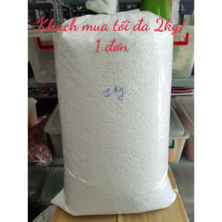 1kg hạt xốp trắng chuyên nhồi gối lười, đỡ cổ, trang trí noel, Handmade