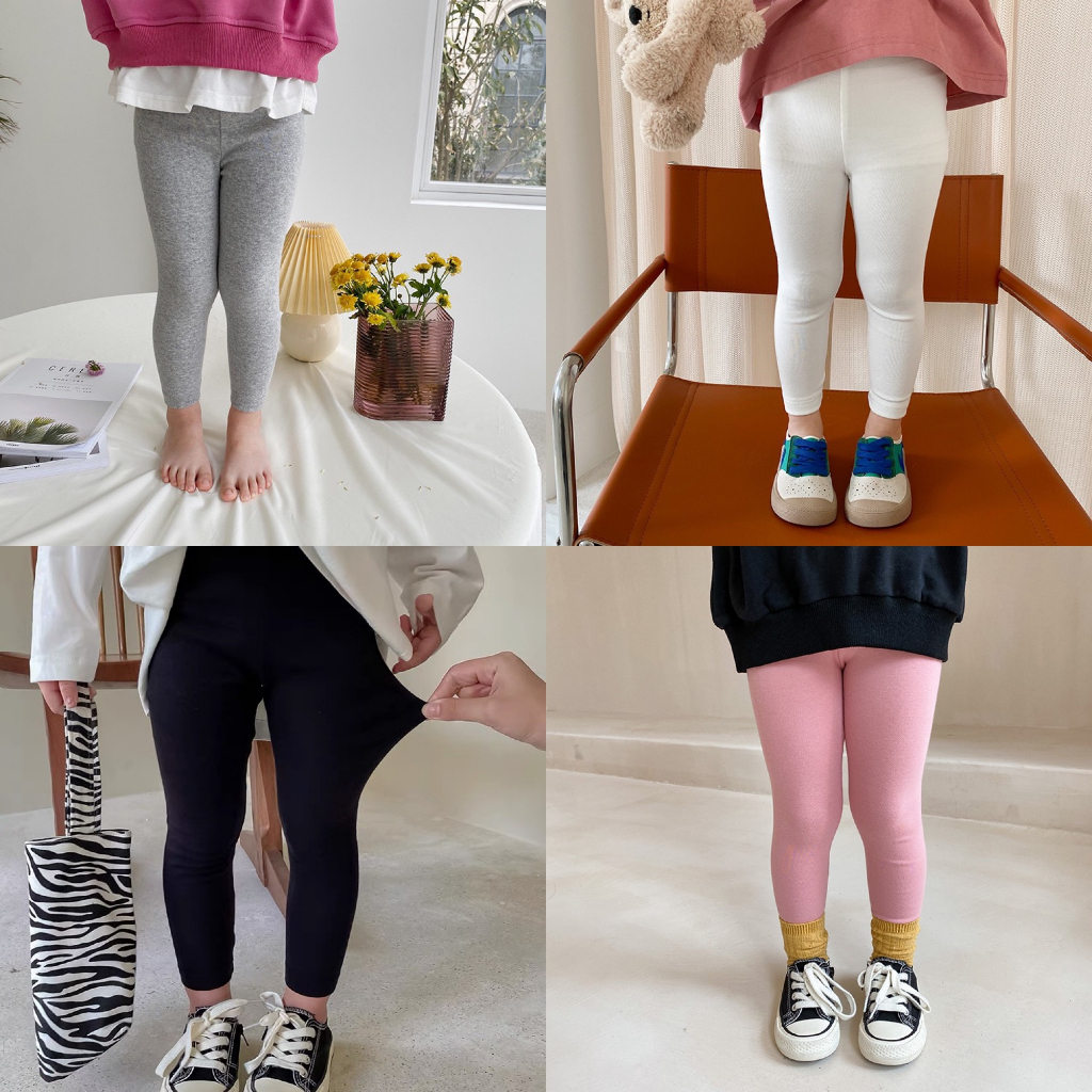 SET 4 Quần Legging Dài Vải Xuất Dư Hàng Hãng Siêu Xin Cho Bé Gái