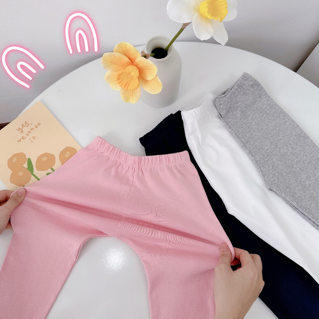 SET 4 Quần Legging Dài Vải Xuất Dư Hàng Hãng Siêu Xin Cho Bé Gái