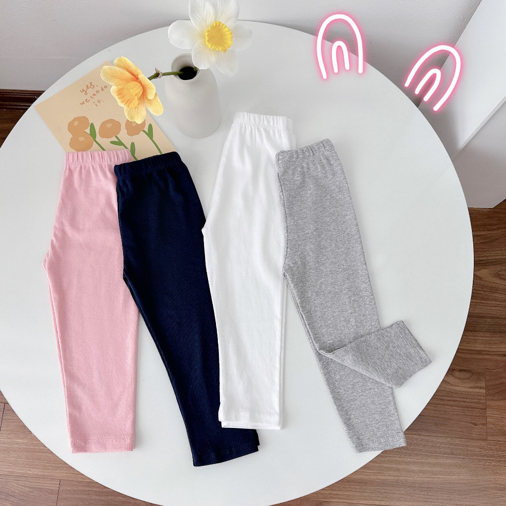 SET 4 Quần Legging Dài Vải Xuất Dư Hàng Hãng Siêu Xin Cho Bé Gái