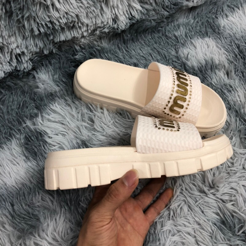 Dép bánh mì quai ngang họa tiết mumu chất liệu EVA cao cấp đế cao 4cm