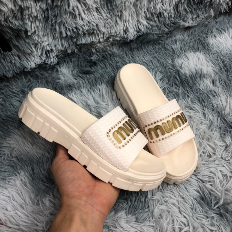 Dép bánh mì quai ngang họa tiết mumu chất liệu EVA cao cấp đế cao 4cm