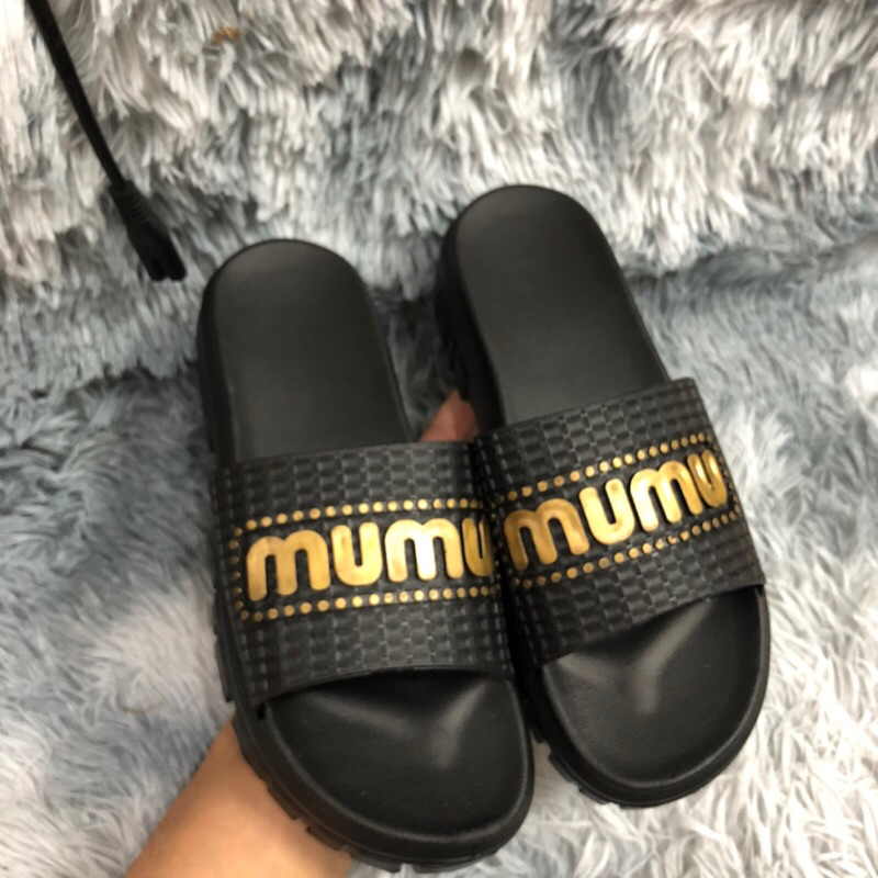 Dép bánh mì quai ngang họa tiết mumu chất liệu EVA cao cấp đế cao 4cm