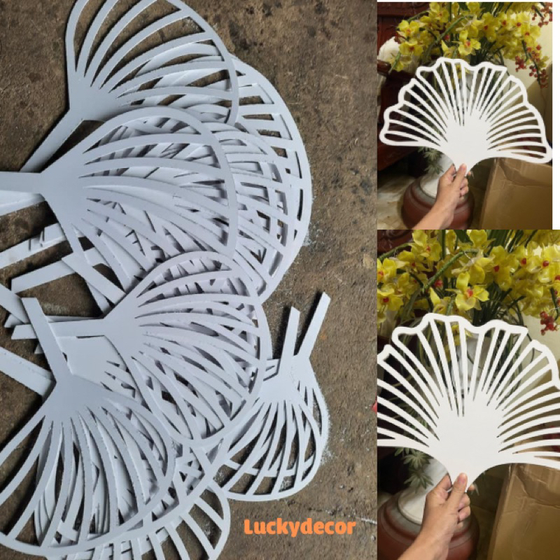 Bộ Quạt Trang Trí Bằng Fomex 10 Lá Điểm Đường Bóng LK21