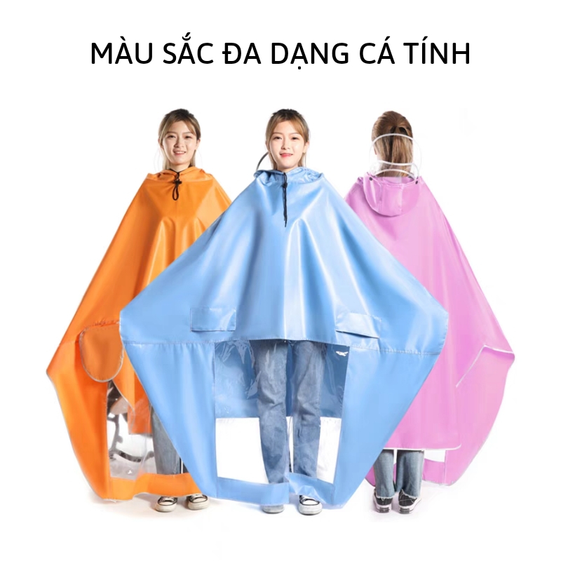 Áo mưa cánh dơi choàng vải dù đi xe máy loại 1 người 2 người chống thấm nước tuyệt đối siêu bền siêu dai