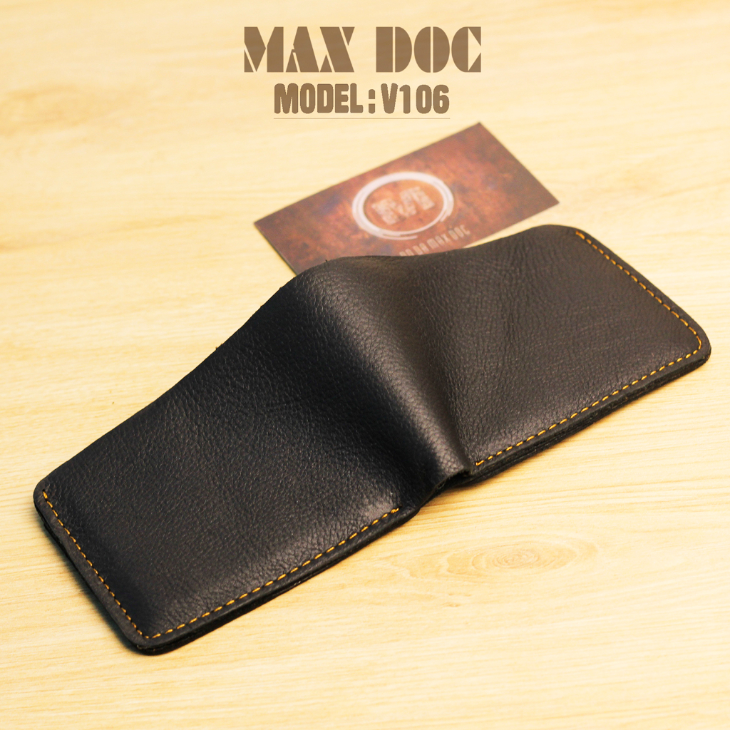Ví mini nam chất liệu da bò kiểu dáng ngang V106 MAXDOC