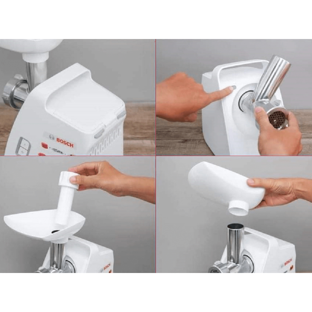 Máy Xay Thịt BOSCH MFW2520W SMARTPOWER, Máy Làm Chả Giò, Xúc Xích, Mì, Made in Poland, BH 12 Tháng, Bepchauau