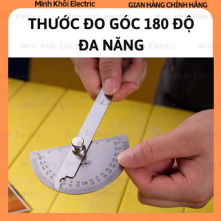 Thước đo góc 180 độ đa năng, thước thép xoay 180 độ, thước ke góc vuông,thước đo độ,thước đo góc đầu tròn