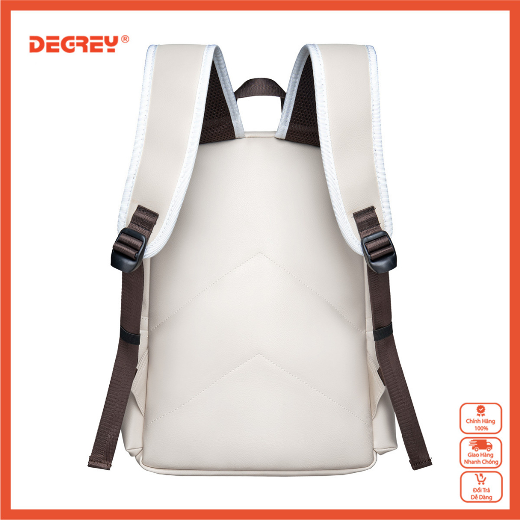 Balo thời trang Degrey Leather Basic Kem - LBBK #3