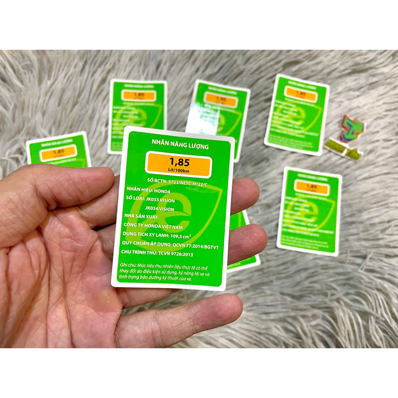 Tem năng lượng xanh zin Vision, tem chuẩn zin sắc nét