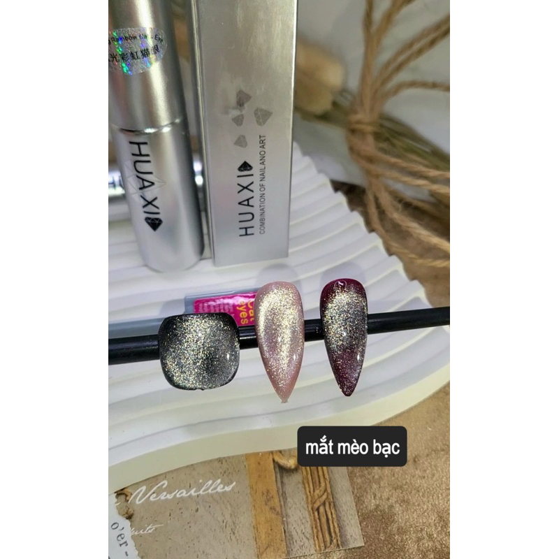 Top mắt mèo kim cương huaxi 9D chính hãng màu bạc