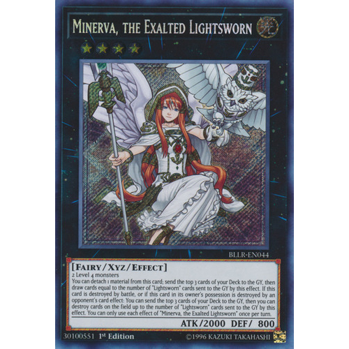 Lá bài thẻ bài Yugioh Minerva the Exalted Lightsworn – Secret Rare - Tặng bọc bài nhựa bảo quản