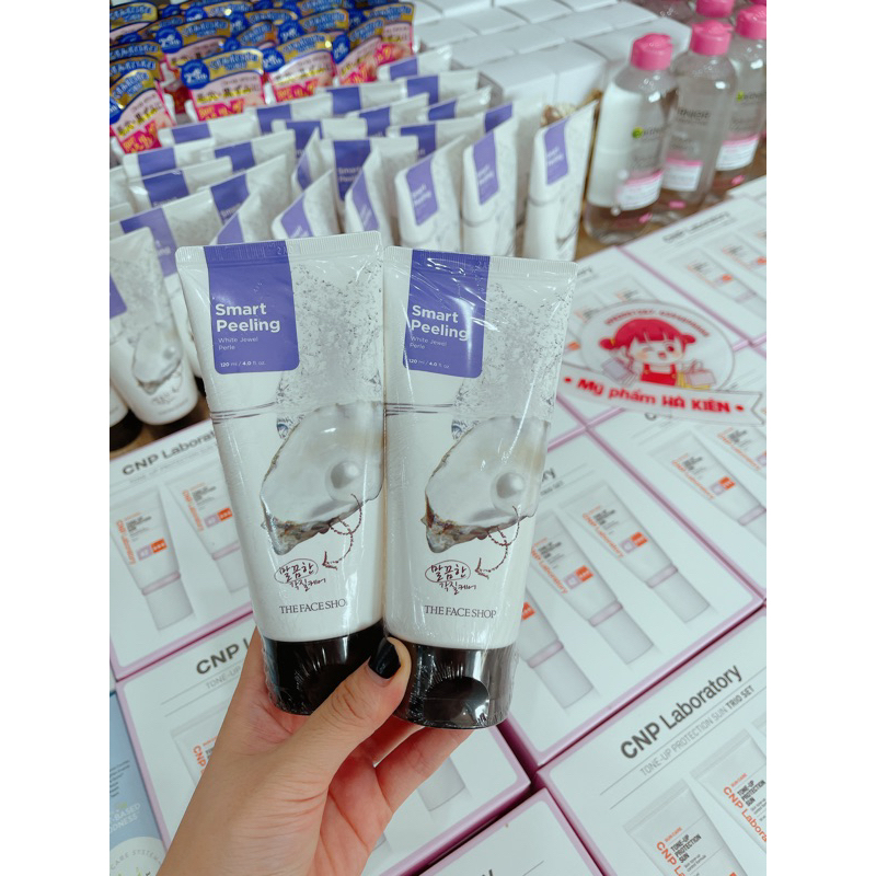 Tẩy tế bào chết mặt The Face Shop Hàn Quốc Smart Peeling White Jewel 120ml