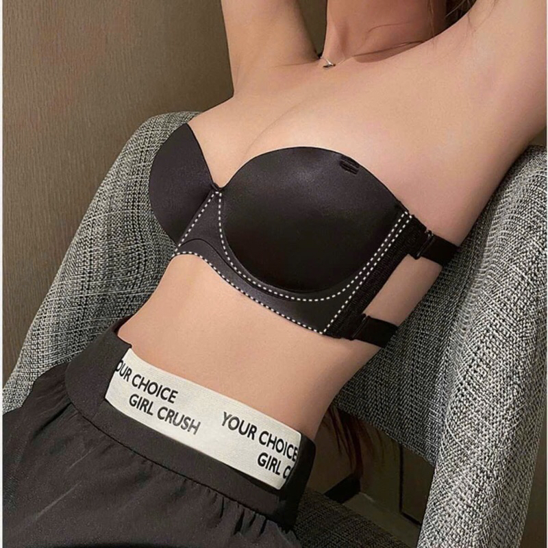 Áo Ngực Không Dây Hở Lưng Ibra's Store Áo Nâng Ngực Nhẹ Có Gọng Chống Tụt Tạo Khe Dạng Bra Quây Mút 
