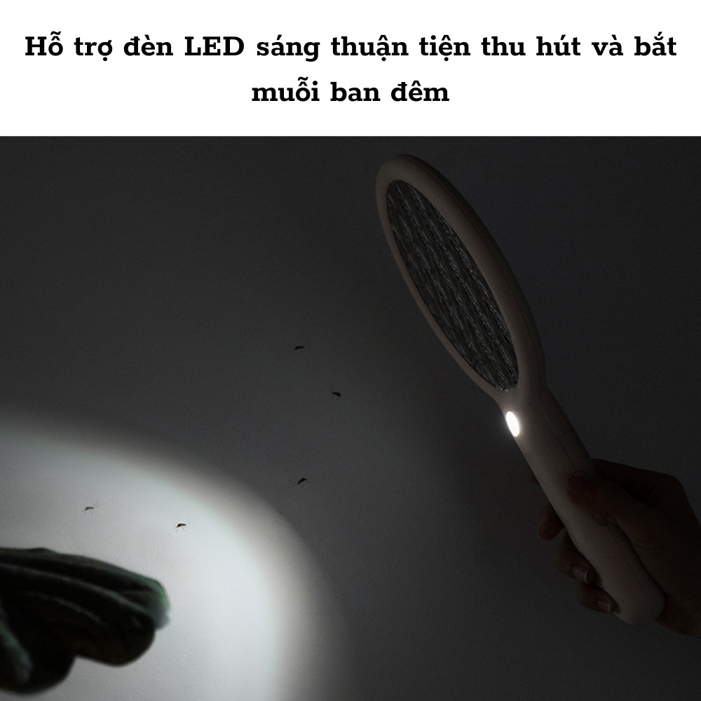 Vợt Xiaomi Sothing Swatter, tích hợp đèn pin chiếu sáng, đuổi muỗi nhanh chóng hiệu quả, an toàn khi sử dụng