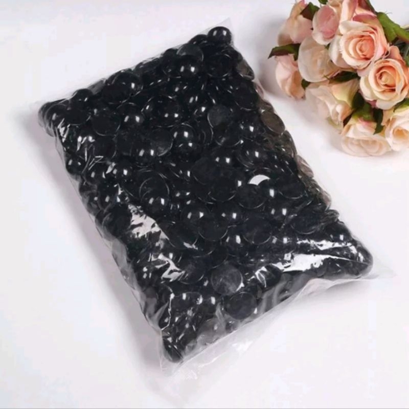 Set 100 mắt dán đen kích thước từ 3mm đến 12mm