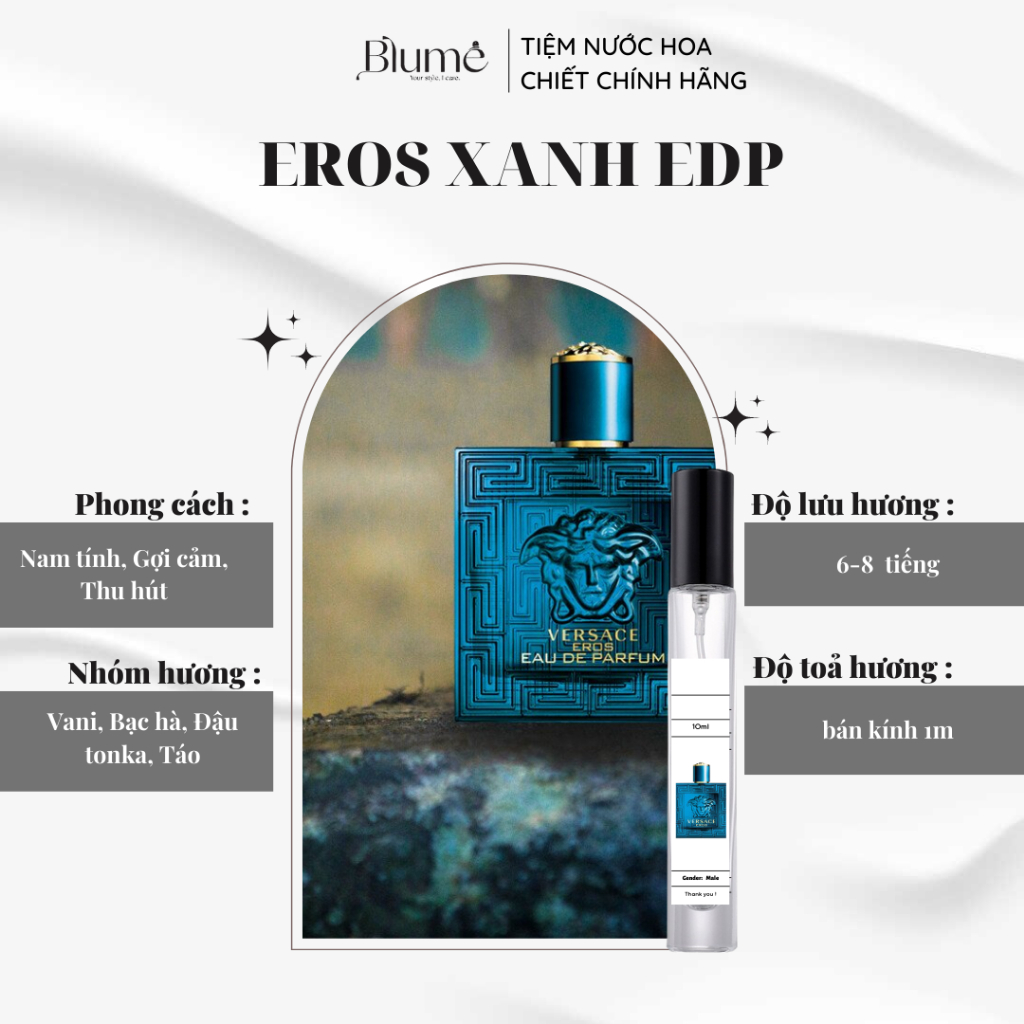 Nước hoa Nam VERSACE EROS XANH EDP mùi nam tính - Blume Tiệm Nước Hoa