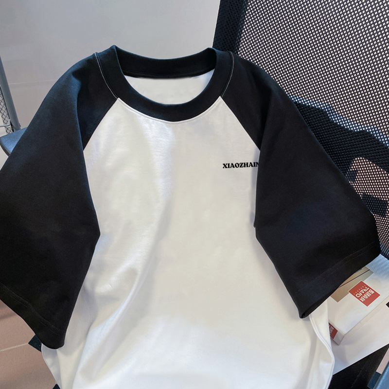 CLOT Áo thun nữ local brand trắng tee tay đen vintage Fashion oversize tee cotton Thiên thần