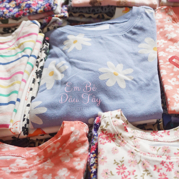 Áo thun bé gái, áo phông bé gái 100% cotton siêu mát, họa tiết xinh xắn VNXK size 1-5T, áo cộc tay cho bé gái