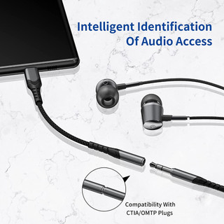 Đầu chuyển Type C sang Audio AUX 3.5mm (Type-C Male to 3.5mm Female Adapter, built-in DAC)