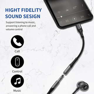 Đầu chuyển Type C sang Audio AUX 3.5mm (Type-C Male to 3.5mm Female Adapter, built-in DAC)