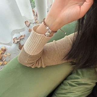 [Có Sẵn] Lắc Tay Đan Vải Charm Thỏ Bạc S999 - SOFT