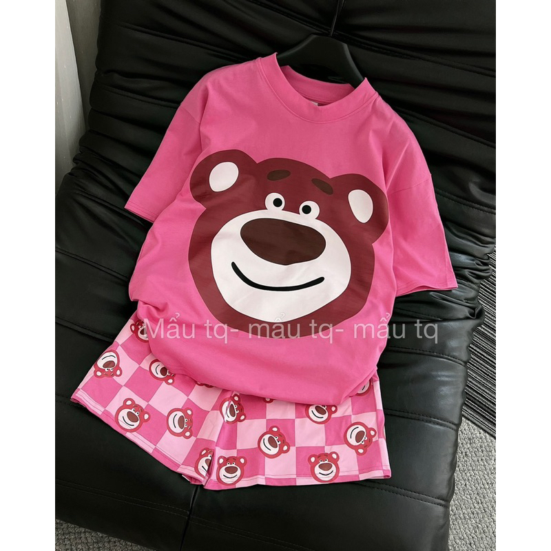 Sét đùi cotton from rộng hình gấu 5D siêu iu