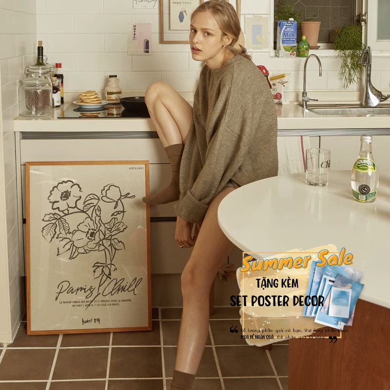 Tranh treo tường Delightful Flower phụ kiện decor poster ảnh vintage trang trí phòng livestream quán cafe tranh vải