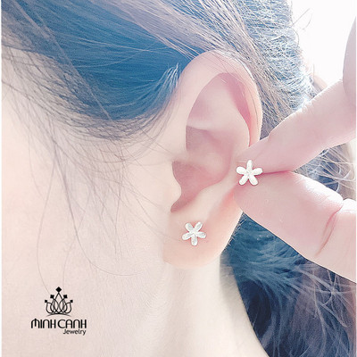 Bông Tai Bạc Hoa 5 Cánh Trơn - Minh Canh Jewelry