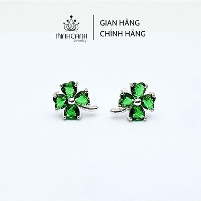 Bông Tai Bạc Cỏ 4 Lá Cho Bé Minh Canh Jewelry