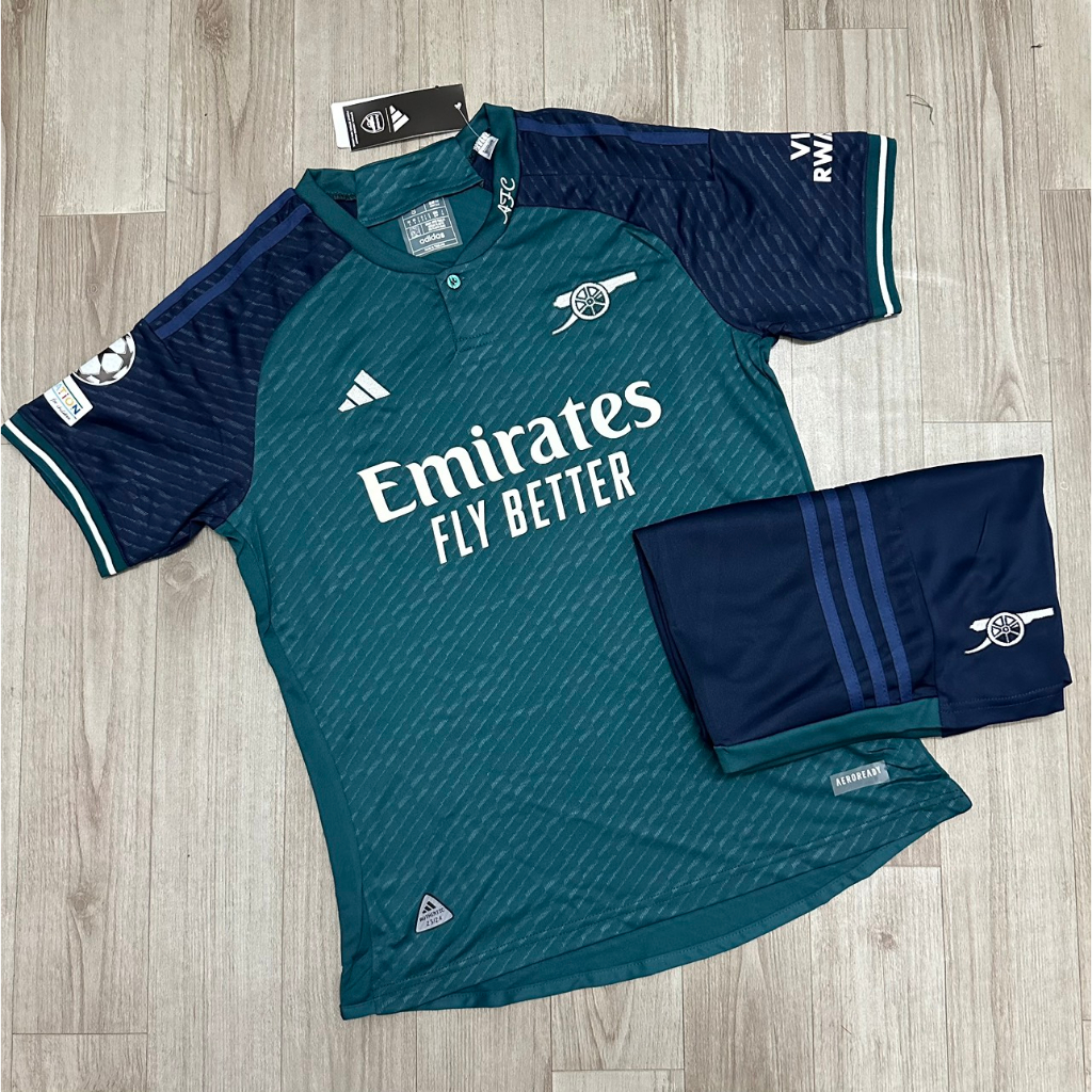 Áo Bóng Đá CLB ARSENAL, Áo Đá Banh ARSENAL 2023 Sân Khách - Vải Polyester Gai Thái