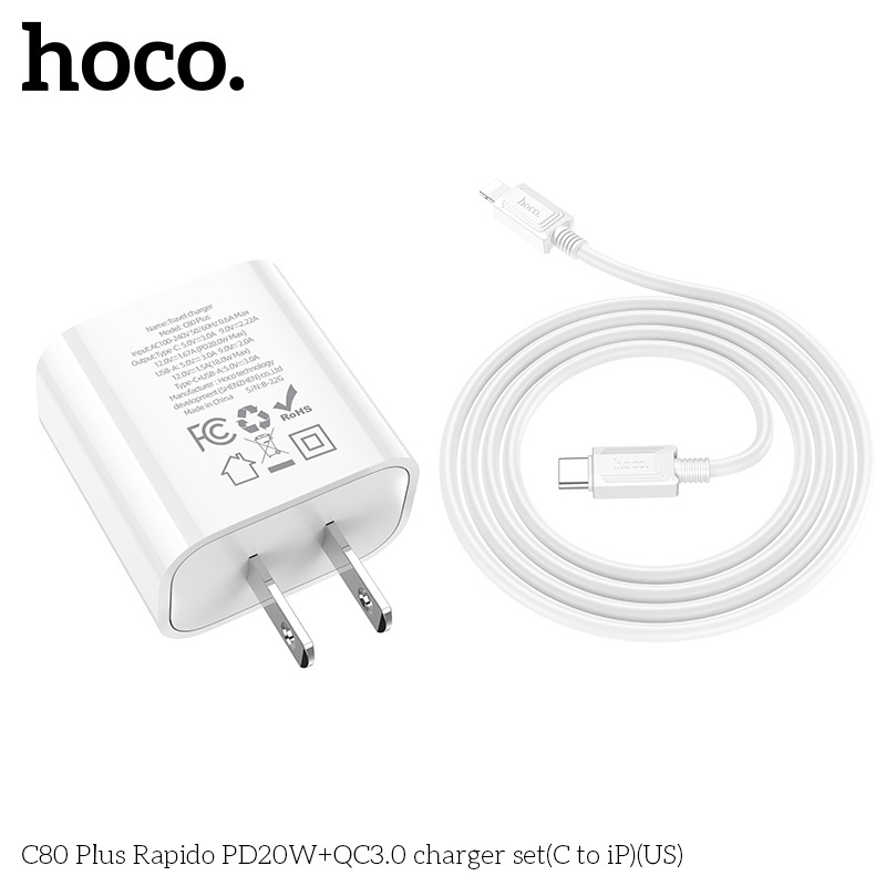 Củ Sạc Nhanh Hoco C80/C80 Plus 20w cho lP sạc siêu nhanh TECHZONE MALL | BigBuy360 - bigbuy360.vn