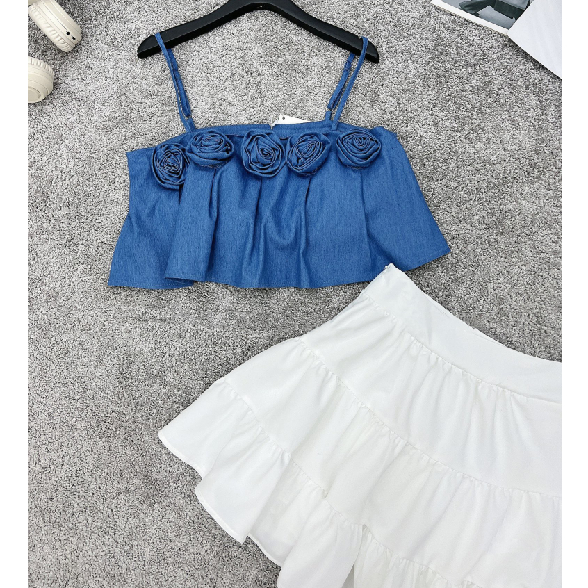 Set váy 2 dây hoa dáng ngắn và dáng dài siêu hot ảnh thật cuối