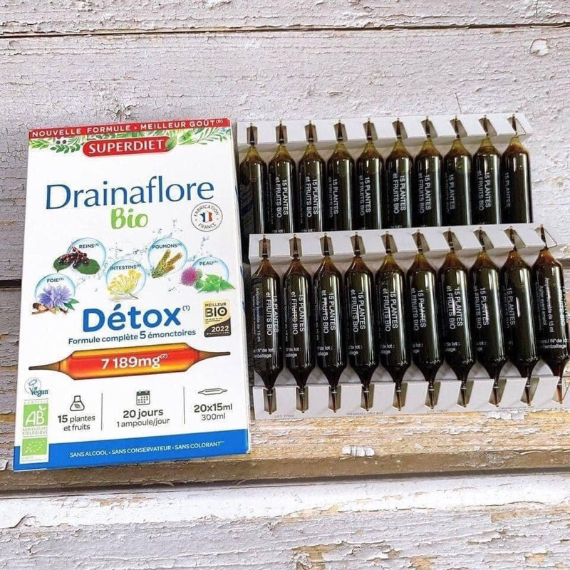 Superdiet đốt mỡ, detox hữu cơ bio Actimincyl 8877mg 20x15ml Pháp