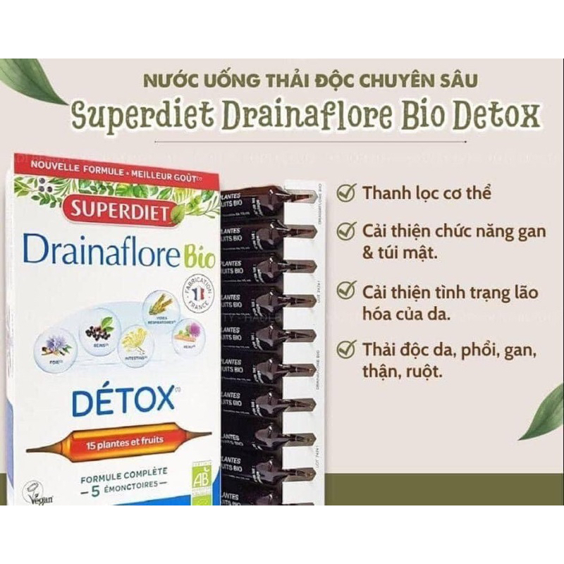 Superdiet đốt mỡ, detox hữu cơ bio Actimincyl 8877mg 20x15ml Pháp
