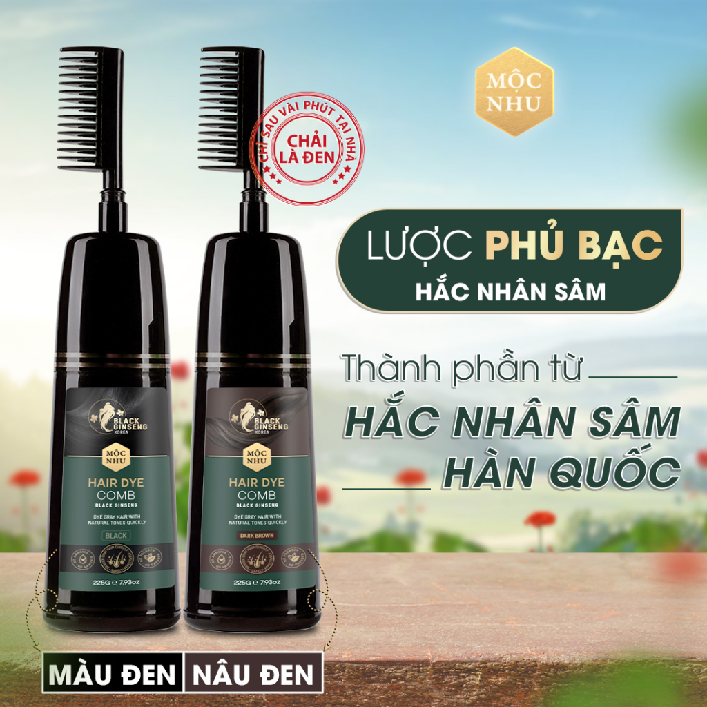 Dầu Gội Hắc Sâm Mộc Nhu Phủ Đen Mái Tóc Bạc 225G - Hair Dei Comb Black Ginseng Shampoo