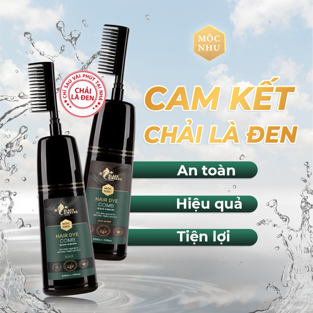 Dầu Gội Hắc Sâm Mộc Nhu Phủ Đen Mái Tóc Bạc 225G - Hair Dei Comb Black Ginseng Shampoo