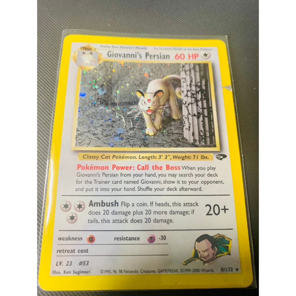 Thẻ bài Pokemon : Giovanni's Persian - Holo Rare (Pokemon Gym Challenge - 1999) - Vintage cổ