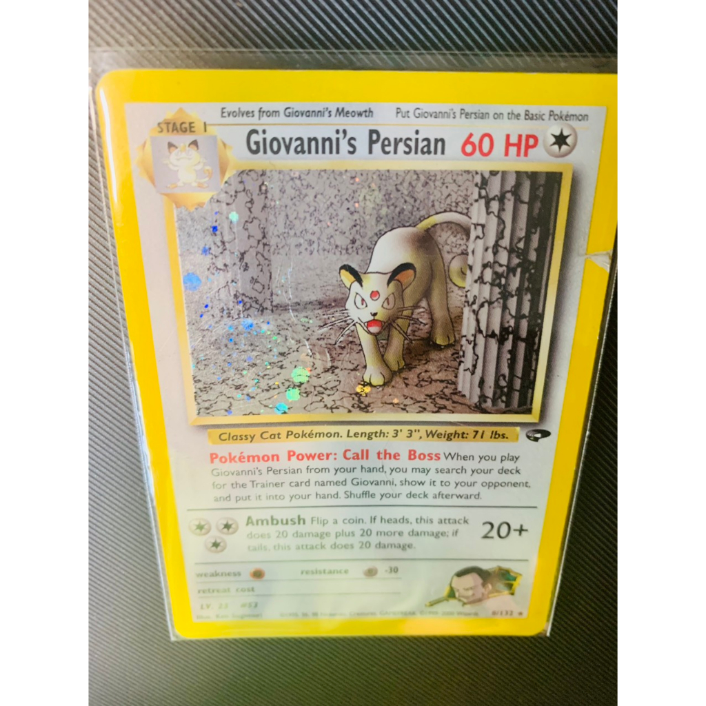 Thẻ bài Pokemon : Giovanni's Persian - Holo Rare (Pokemon Gym Challenge - 1999) - Vintage cổ