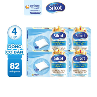 Bộ 4 hộp Bông trang điểm Silcot 82 miếng/hộp