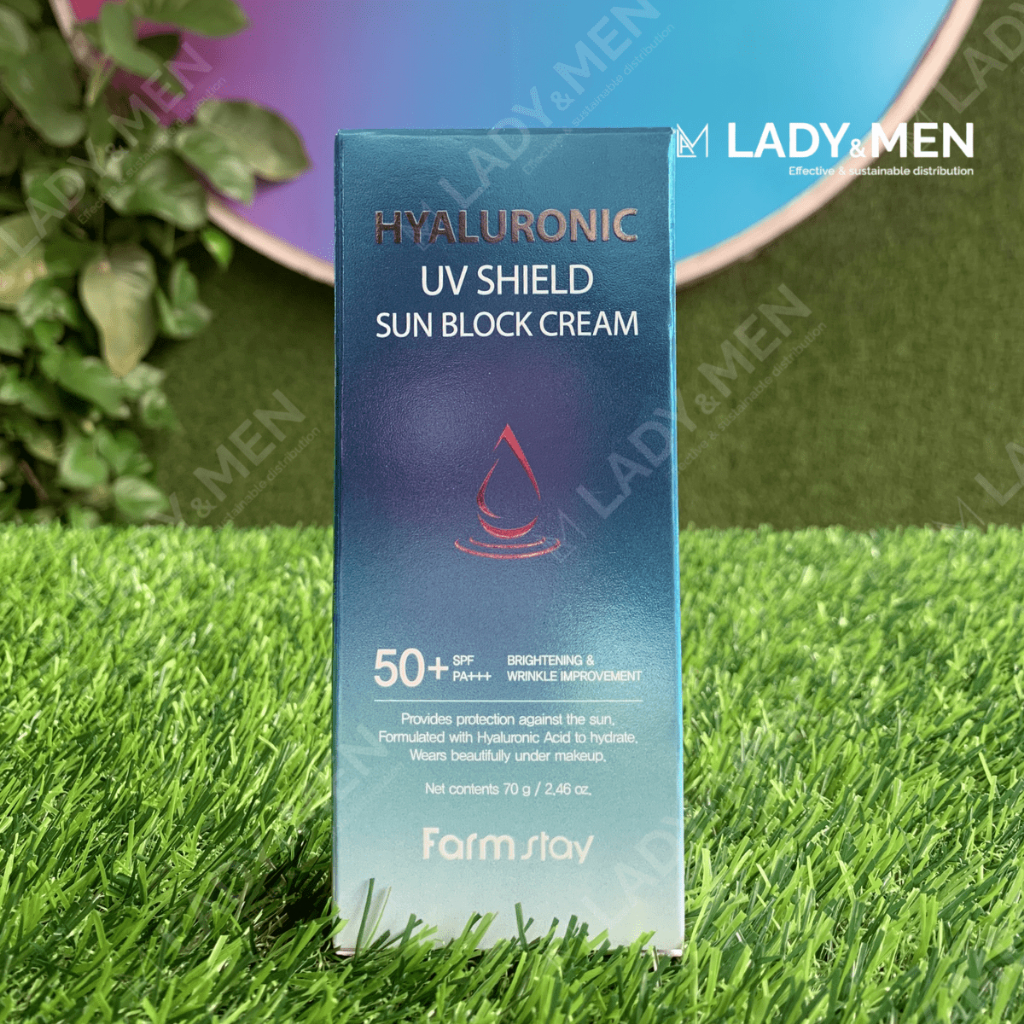 Kem chống nắng Farmstay Hyaluronic UV Shield Sun Block Cream 70g cấp ẩm, nâng tone da - Hàng chính hãng - Lady & Men VN