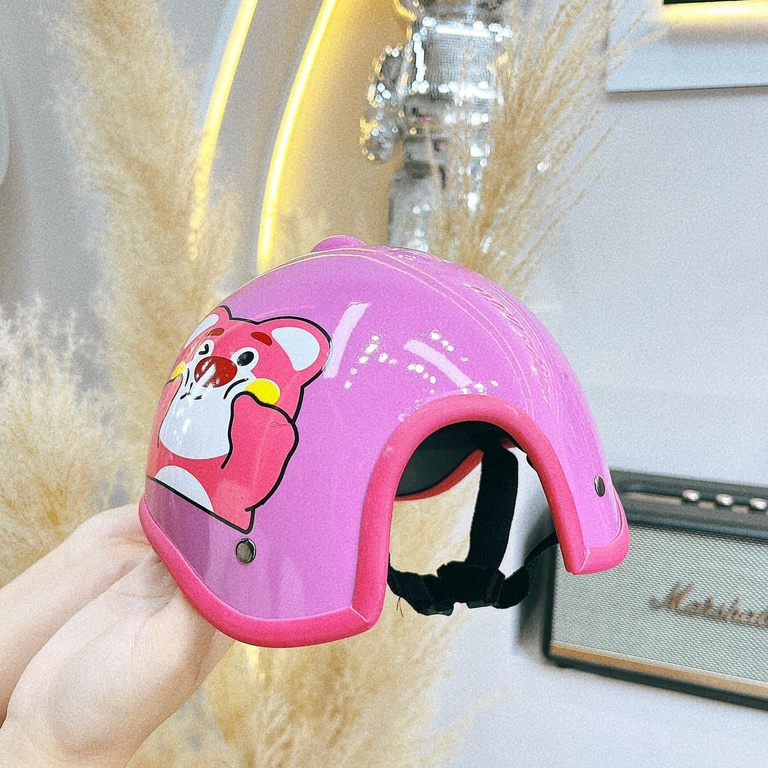 Mũ bảo hiểm lưỡi trai thể thao in hình gấu dễ thương cho nữ