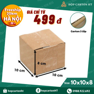 10x10x8 Combo 150 hộp carton, thùng giấy cod gói hàng, hộp bìa carton đóng hàng giá rẻ