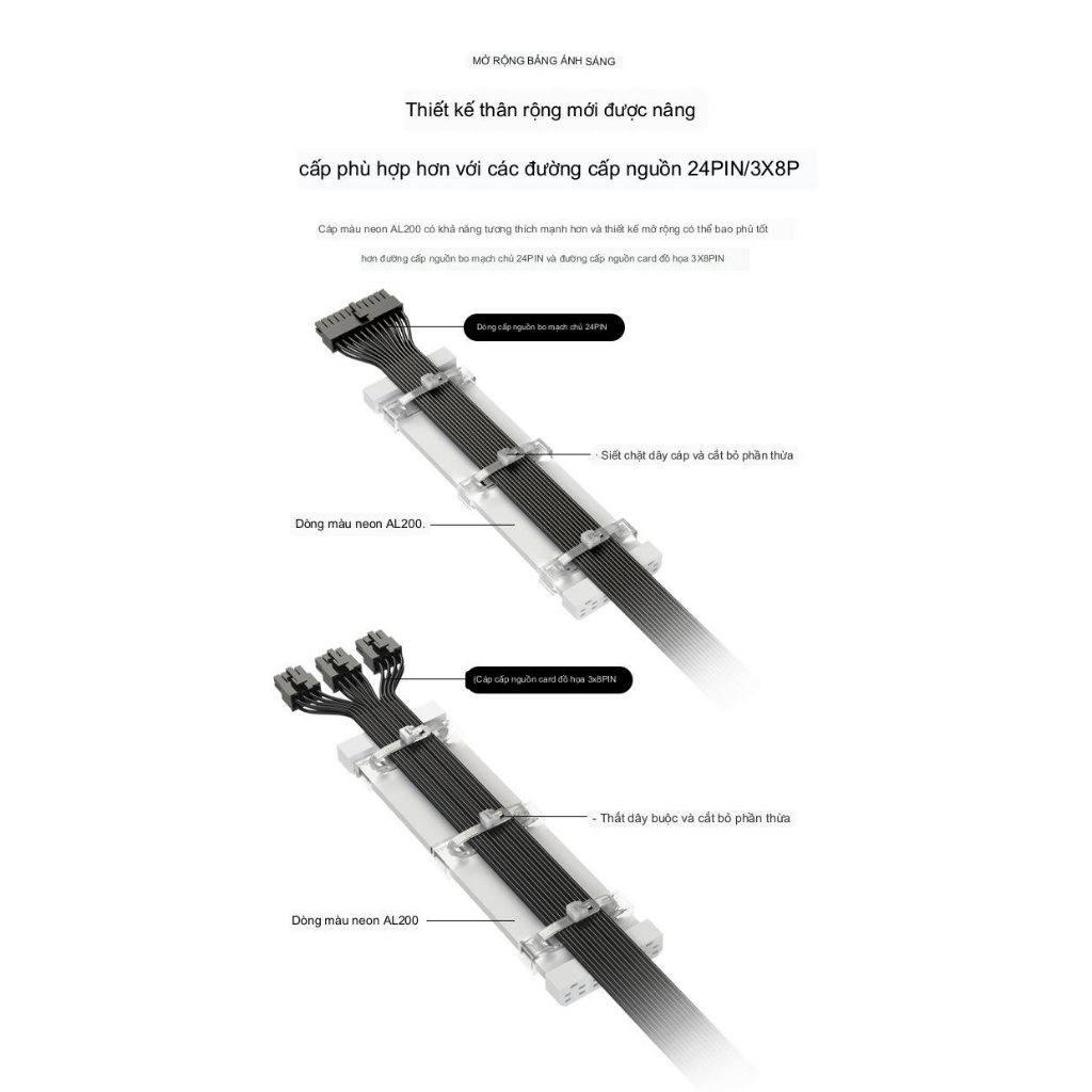 Phụ Kiên Cover Led 5v ARGB Neon Aosor AL300 AL200 Trang Trí Cho Cổng 24p Mainboard Hoặc VGA
